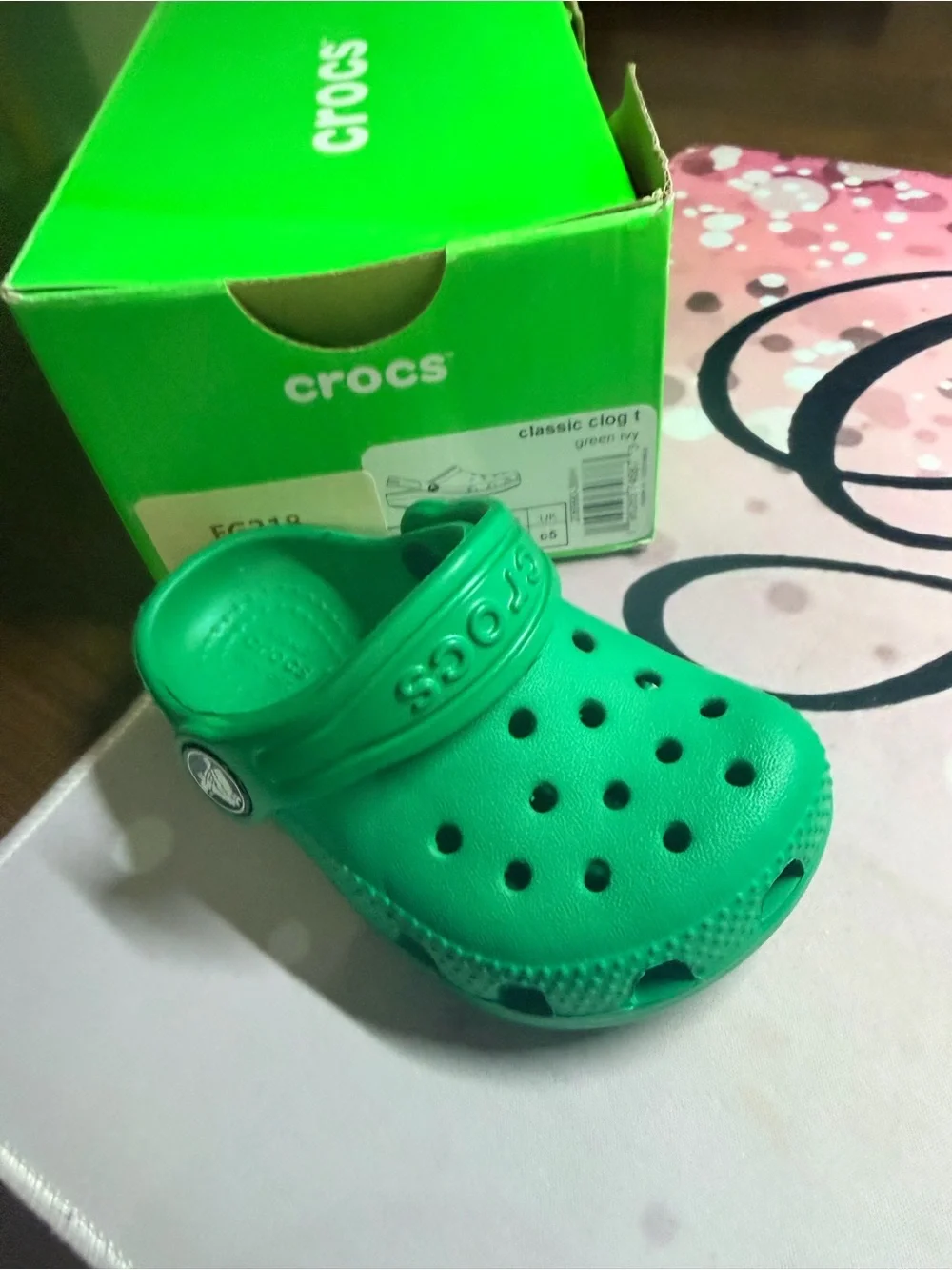 NIB Crocs Classic Clog Green Ivy Toddler Size C5 Kids Unisex